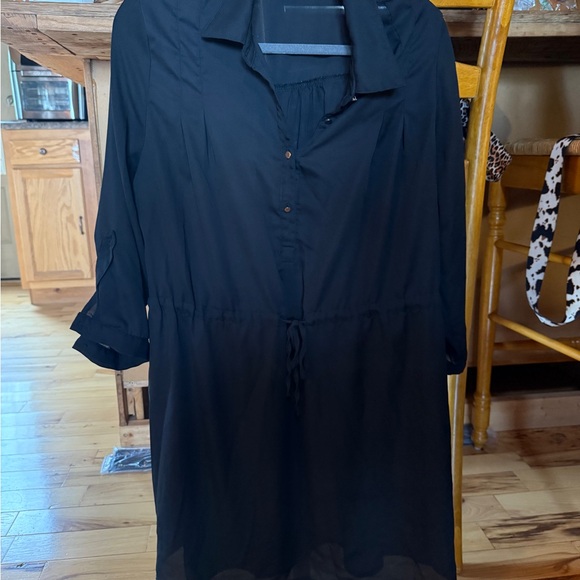 Black Button-Up Dress - Picture 1 of 4
